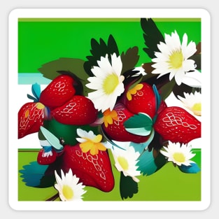 Strawberries with Blossoms Sticker